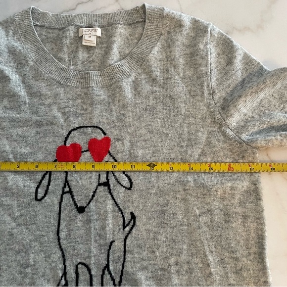 NEW J. Crew Dog With Heart Eyes Merino Wool Blend Intarsia Sweater Womens Medium - Picture 8 of 10